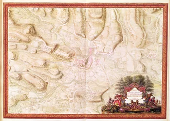 Ms 988 tomo 3 fol.49 Piano e mappa di Saint-Jean-Pied-de-Port, dall